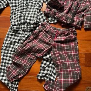 Plaid Pajamas Sets - Black/white and pink/grey